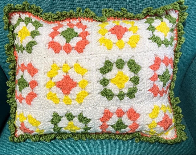 Granny Square Pillow - Digital Download PDF Crochet Pattern