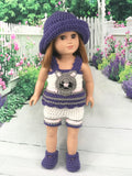 Crochet PDF pattern to make 18" Doll Cat Short Set, doll shorts pattern, crochet doll clothes pattern