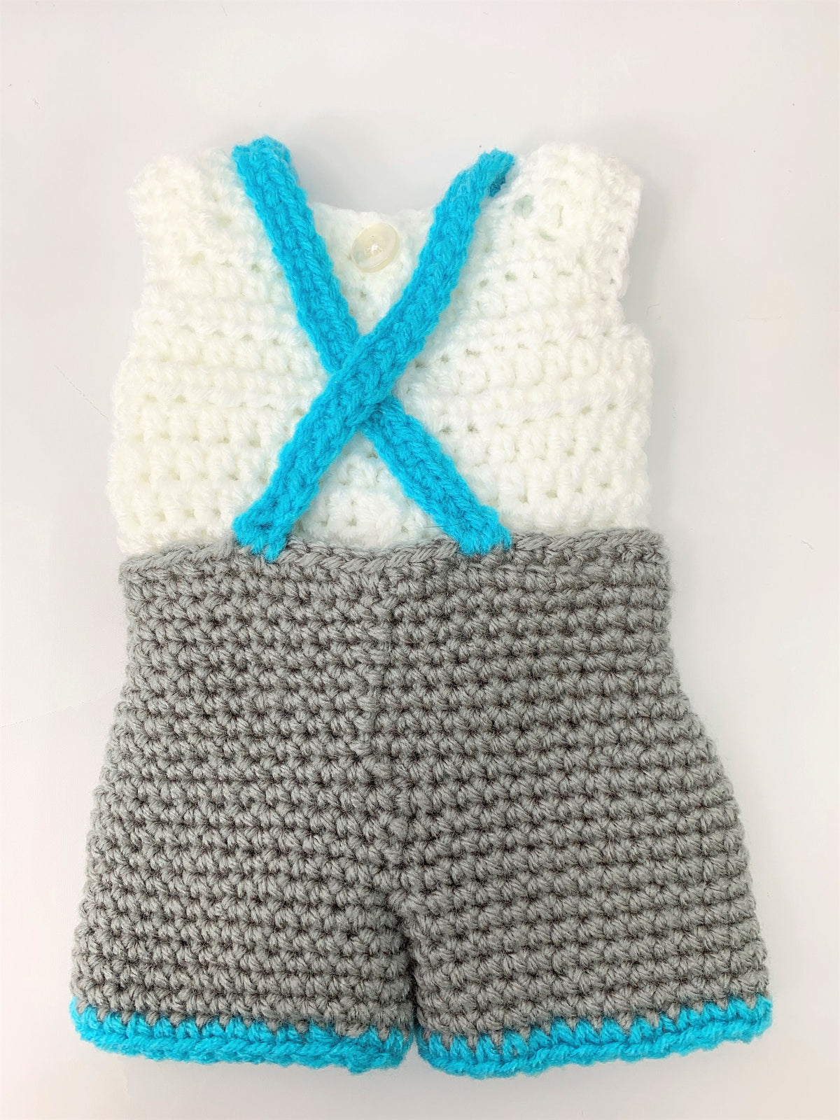 18" doll Crochet Pattern sunflower overall shorts, crochet doll clothes pattern, 18 inch doll clothes pattern, gray yellow