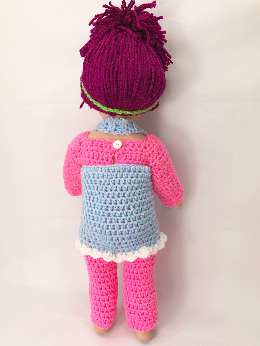 18" Doll Troll Crochet pattern, 18 inch Doll halloween crochet pattern, 18" doll wig crochet pattern, yarn wig, doll clothes crochet pattern