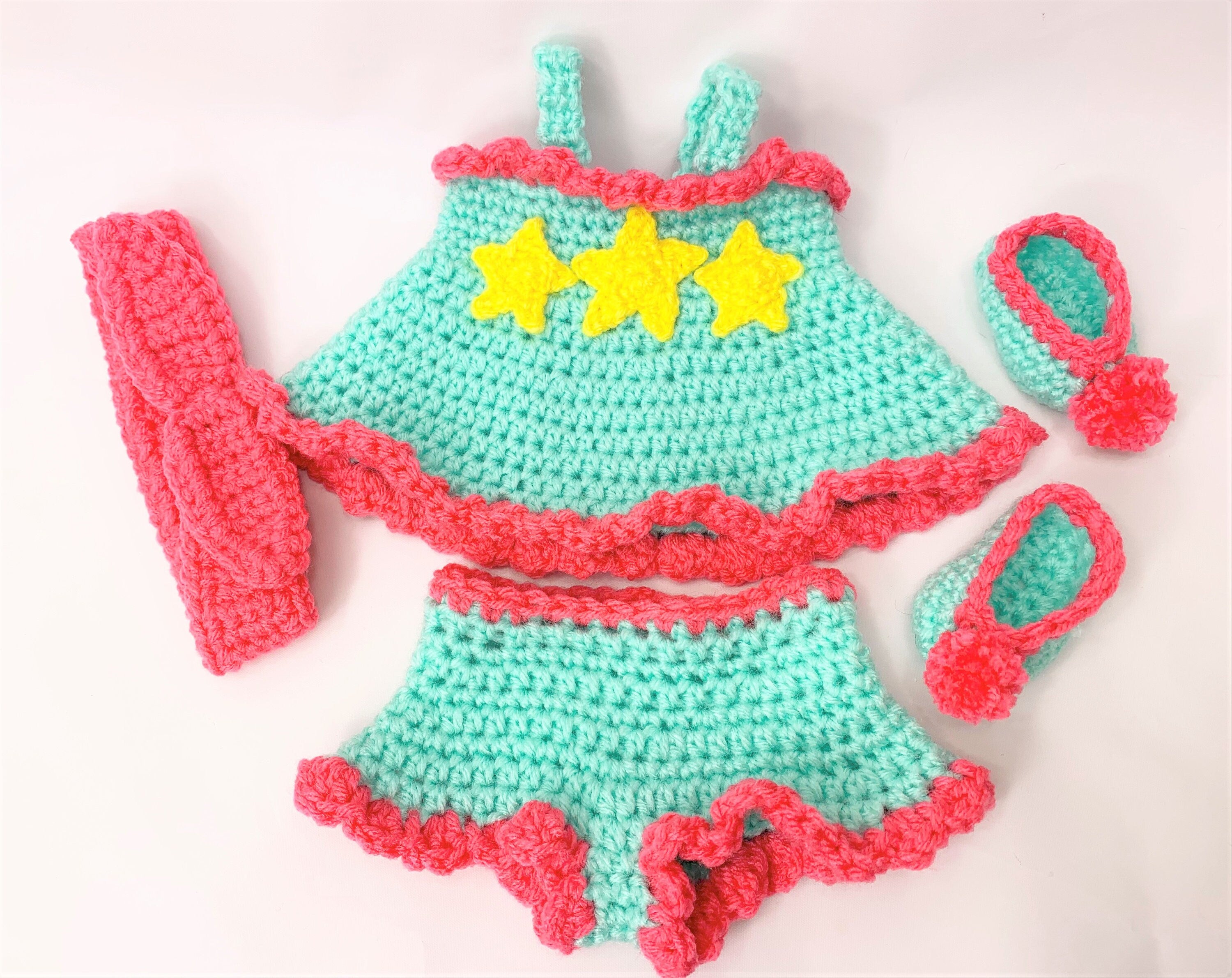 18" Doll Pajamas Crochet pattern, Doll clothes pattern, PDF baby doll pjs pattern, 18 inch doll clothes crochet patterns