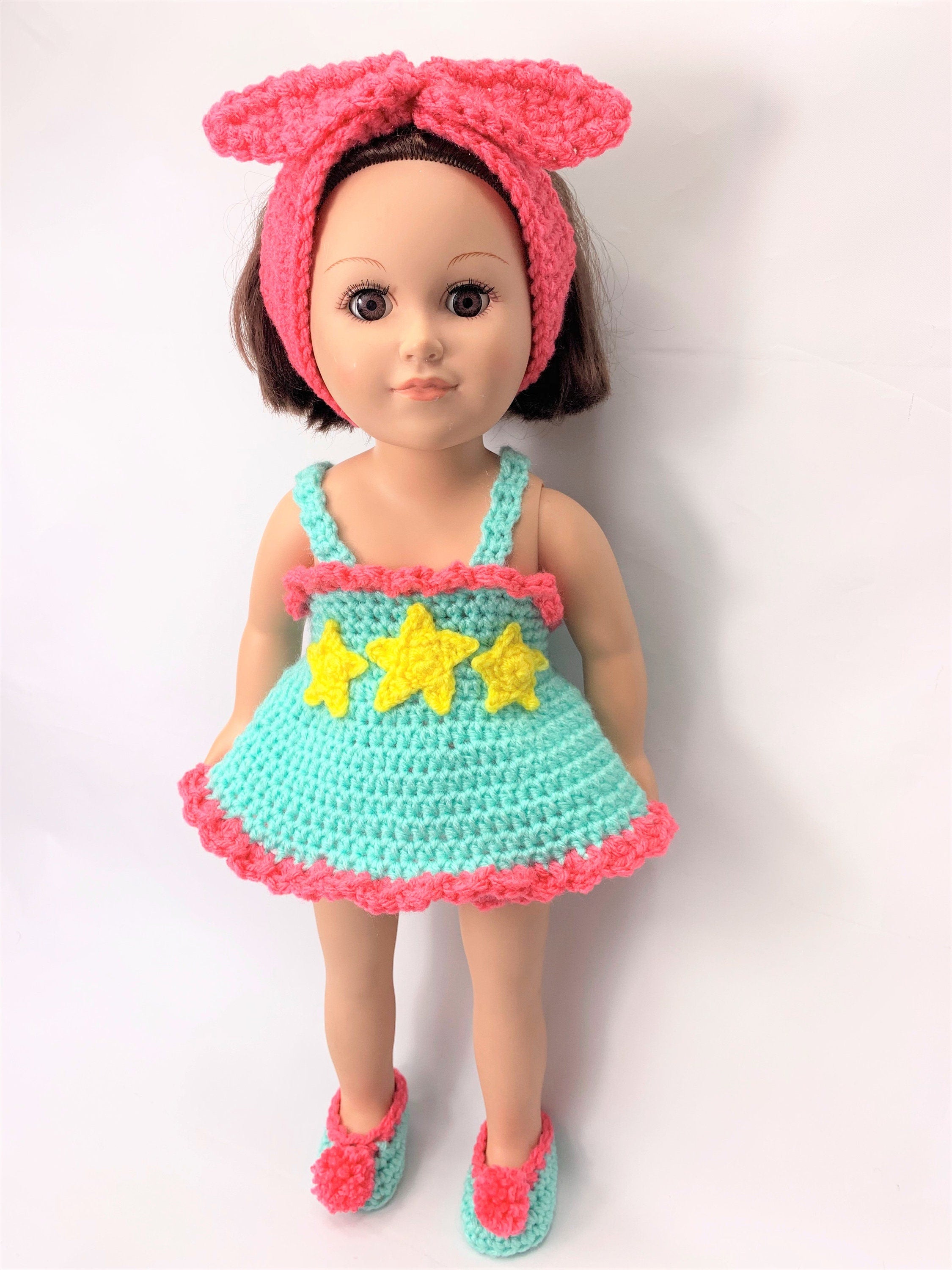 18" Doll Pajamas Crochet pattern, Doll clothes pattern, PDF baby doll pjs pattern, 18 inch doll clothes crochet patterns