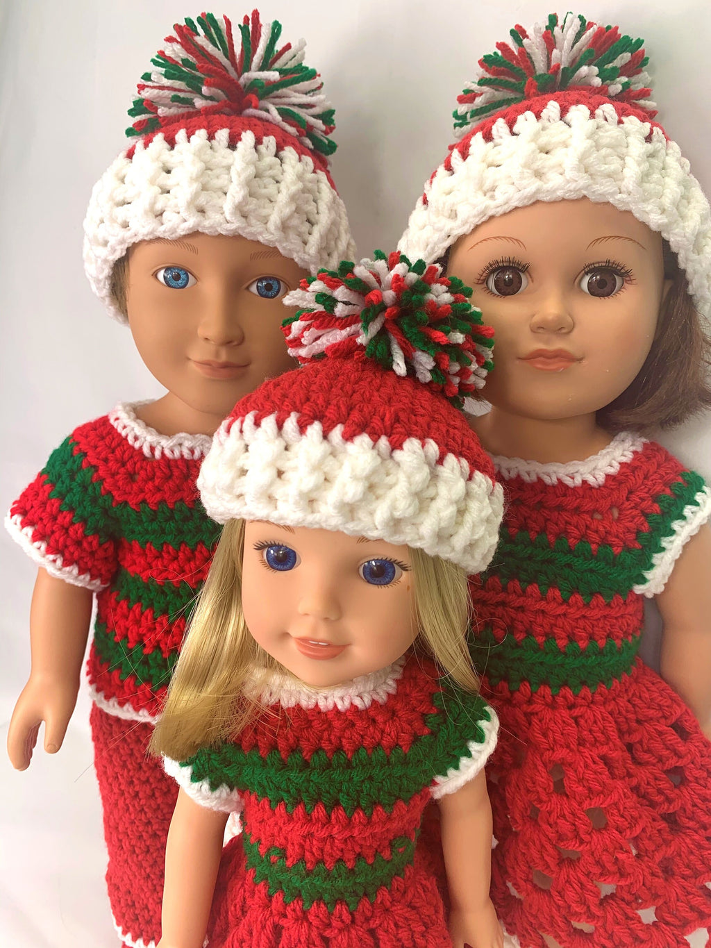 18" Doll Christmas Crochet Pattern, Christmas crochet 18" doll clothes pattern, 18" doll boy, 14.5" doll girl, crochet doll clothes pattern