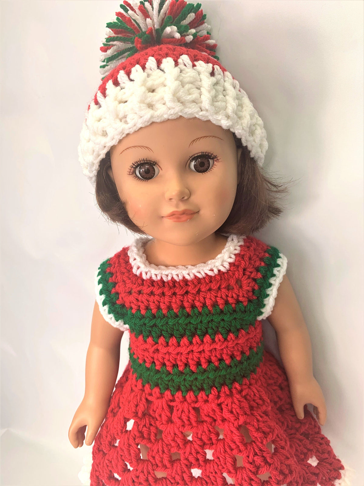 18" Doll Christmas Crochet Pattern, Christmas crochet 18" doll clothes pattern, crochet doll clothes pattern