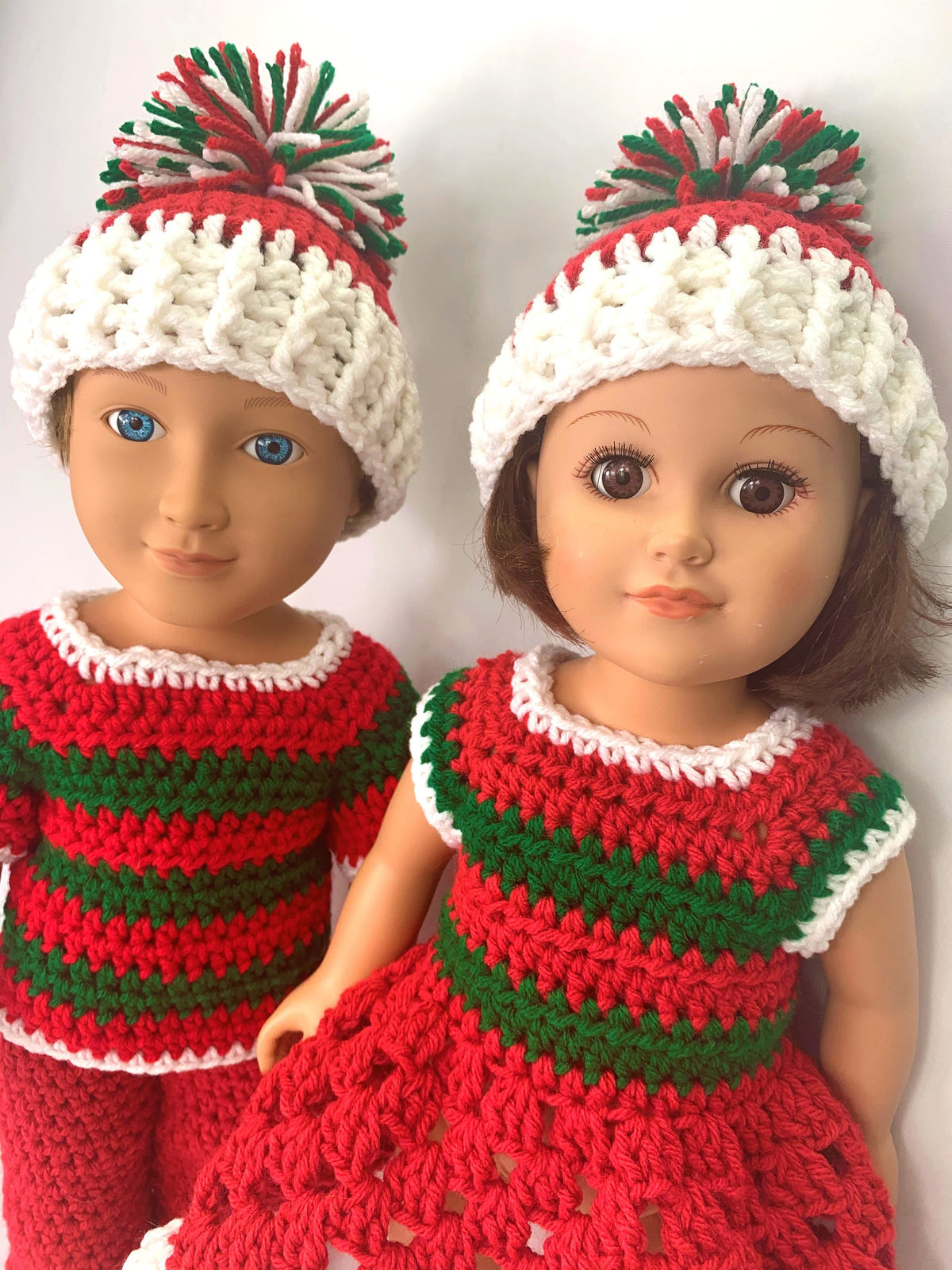 18" Doll Christmas Crochet Pattern, Christmas crochet 18" doll clothes pattern, 18" doll boy, crochet doll clothes pattern