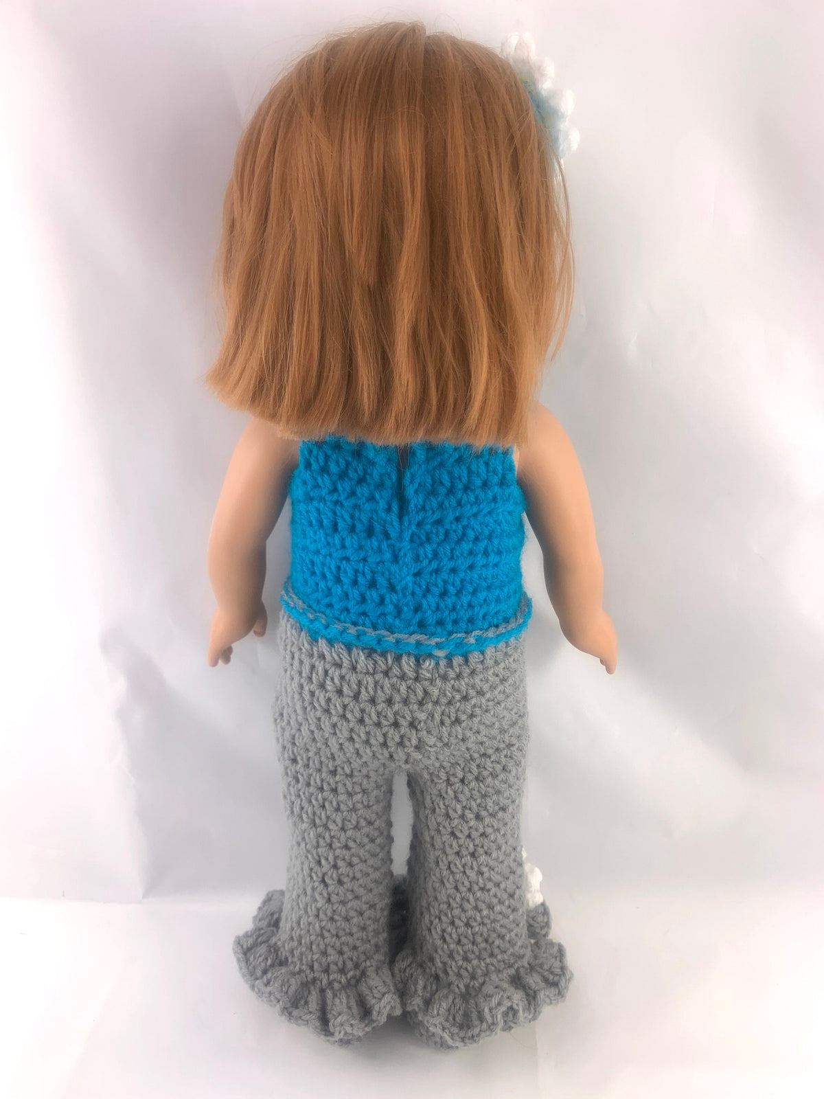 18" Doll JennyLynn jumpsuit Crochet pattern, 18 inch Doll Jumpsuit crochet pattern, daisy, 18" doll headband, doll shoes, doll pants