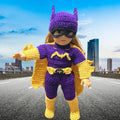 18" Doll Bat Girl Costume Crochet PDF pattern, Doll clothes pattern, doll halloween costume, cosplay, crochet doll clothes patterns