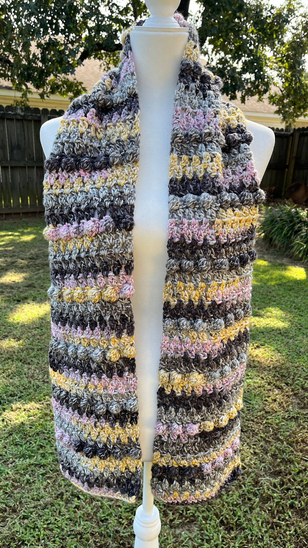 Jenny Scarf PDF pattern, pattern to crochet a winter scarf, women's scarf, crochet gift, crochet bobble scarf, man scarf,