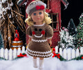 Gingerbread dress Crochet Christmas crochet 18" doll clothes pattern, doll hat, pdf crochet doll clothes pattern, beret hat, boots,dress