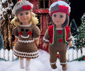 Gingerbread girl boy Crochet Christmas crochet 18" doll clothes pattern, doll hat, pdf crochet pattern, beret hat, boots,dress