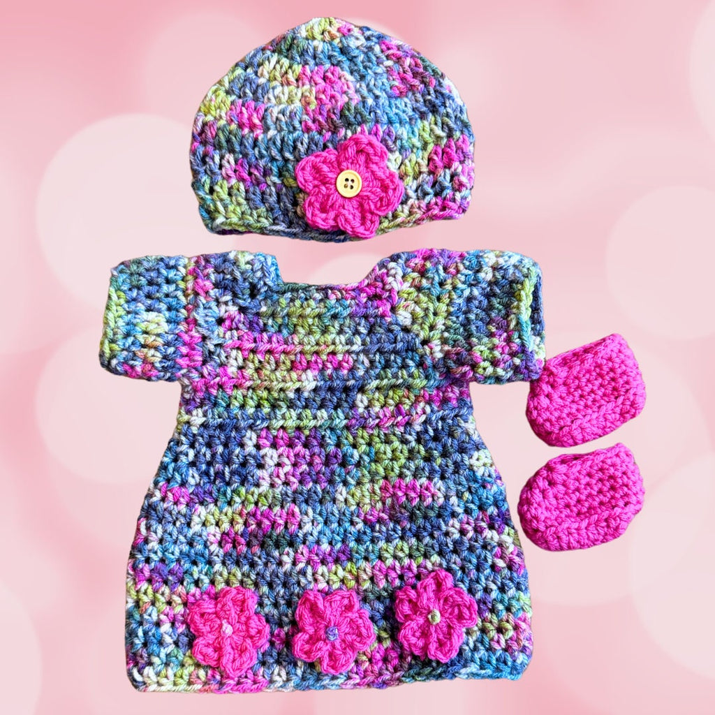 18" Doll Cute Dress, 18" doll Crochet PDF pattern, doll shoes pattern, crochet doll clothes pattern, crochet doll hat, easy crochet pattrn