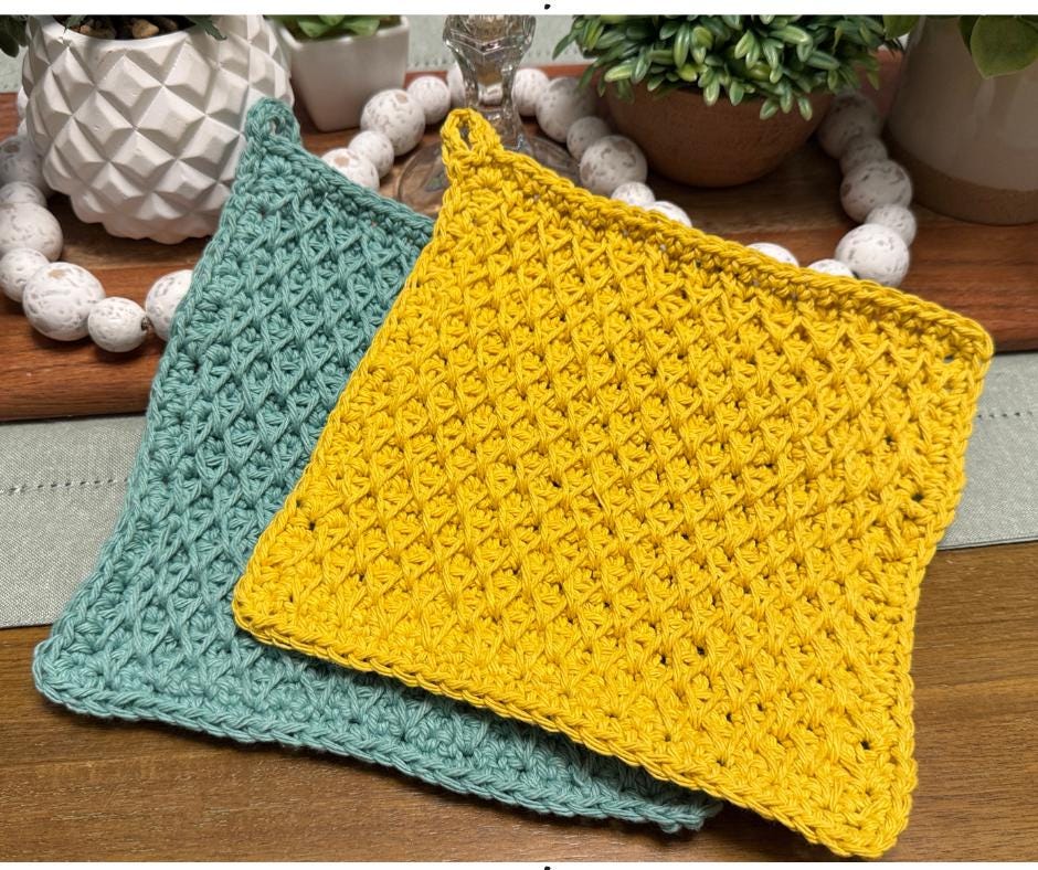 Crochet Hot Pad pattern, Smocked Honeycomb, PDF, crochet kitchen gift, easy fast quick, crochet gift idea