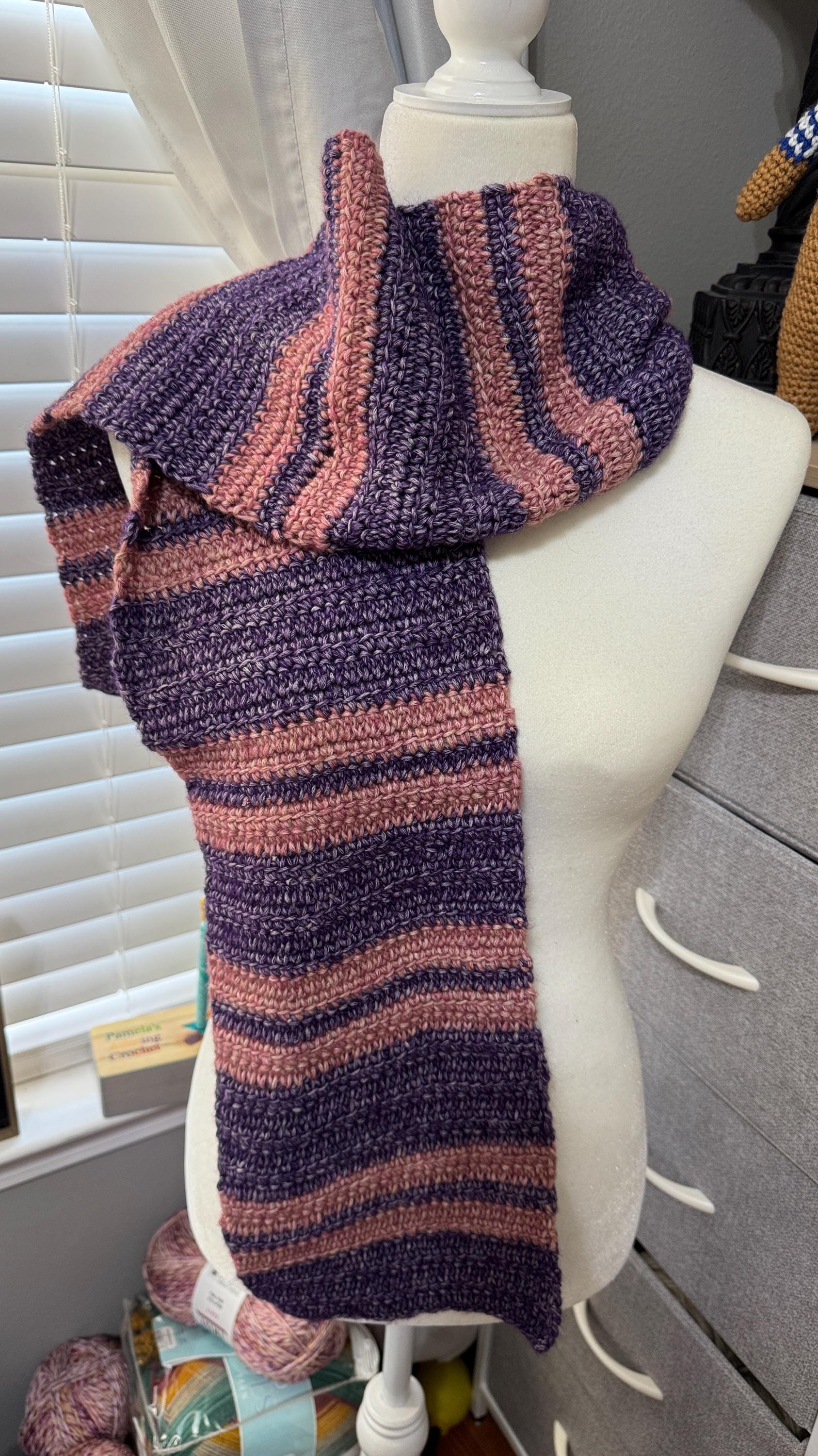 Sunset Scarf Crochet Pattern, PDF pattern, pattern to crochet a winter scarf, women's scarf, crochet gift